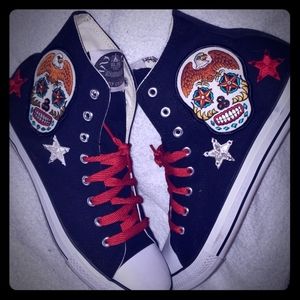 Skull custom made sneakers Swarovski  9.5 mens